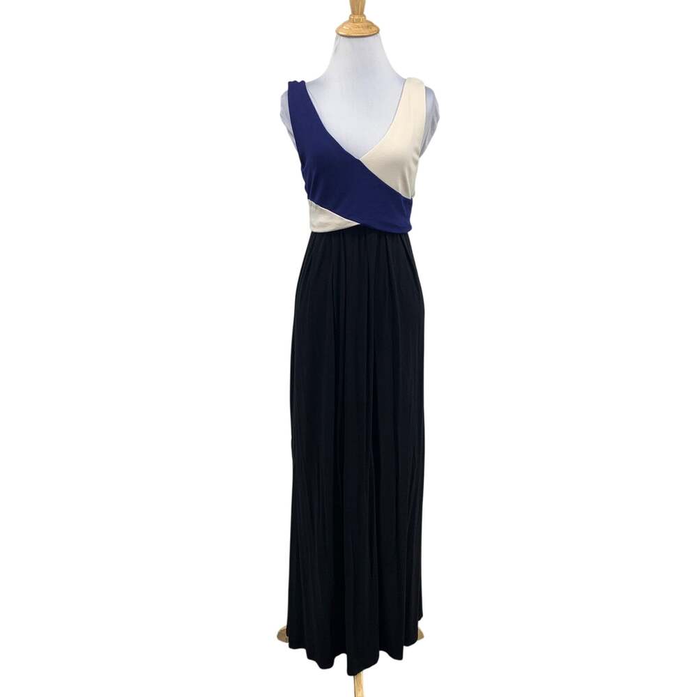 Maeve Dress Womens S Small Black Elysian Colorblock Paneled Double Slit Maxi